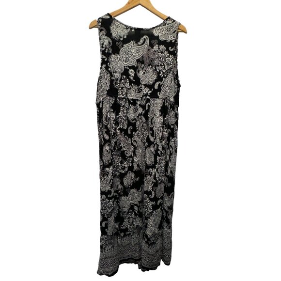 Bila Maxi Dress Womens XL Black White Paisley Crochet Long Flowy Boho Sundress - Picture 3 of 13